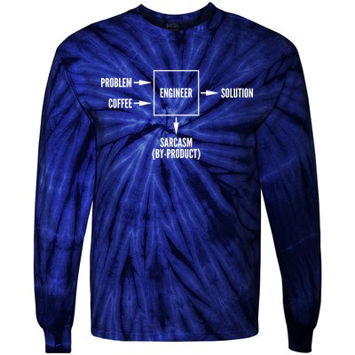 Engineer Sarcasm Diagram Tie-Dye Long Sleeve Shirt