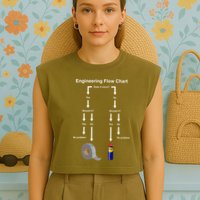 Engineering Flow Chart Garment-Dyed Women's Muscle Tee