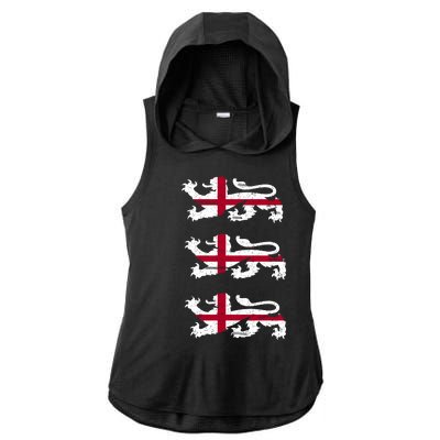 England Euro 21 English Lions Soccer Fan Flag Ladies PosiCharge Tri-Blend Wicking Draft Hoodie Tank