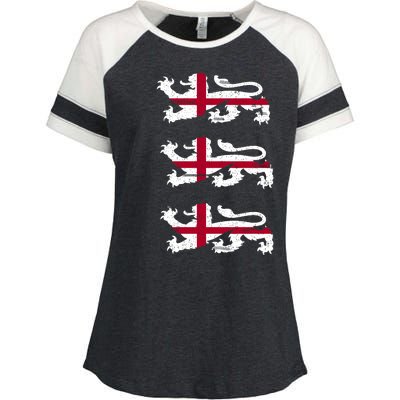 England Euro 21 English Lions Soccer Fan Flag Enza Ladies Jersey Colorblock Tee