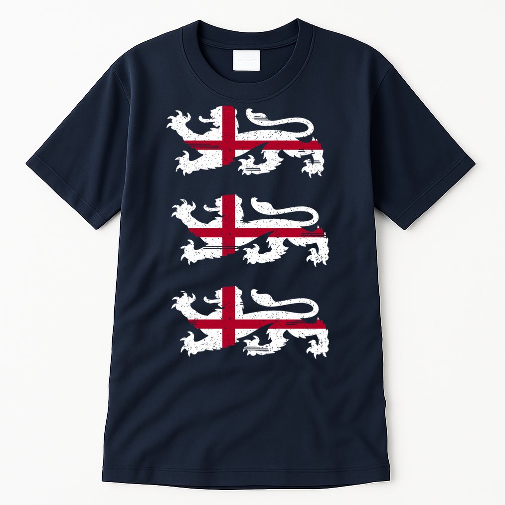 England Euro 21 English Lions Soccer Fan Flag Tall T-Shirt
