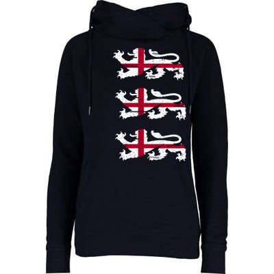 England Euro 21 English Lions Soccer Fan Flag Womens Funnel Neck Pullover Hood