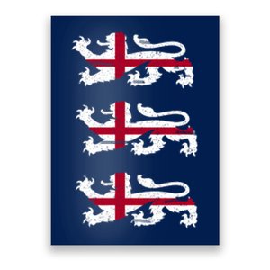 England Euro 21 English Lions Soccer Fan Flag Poster