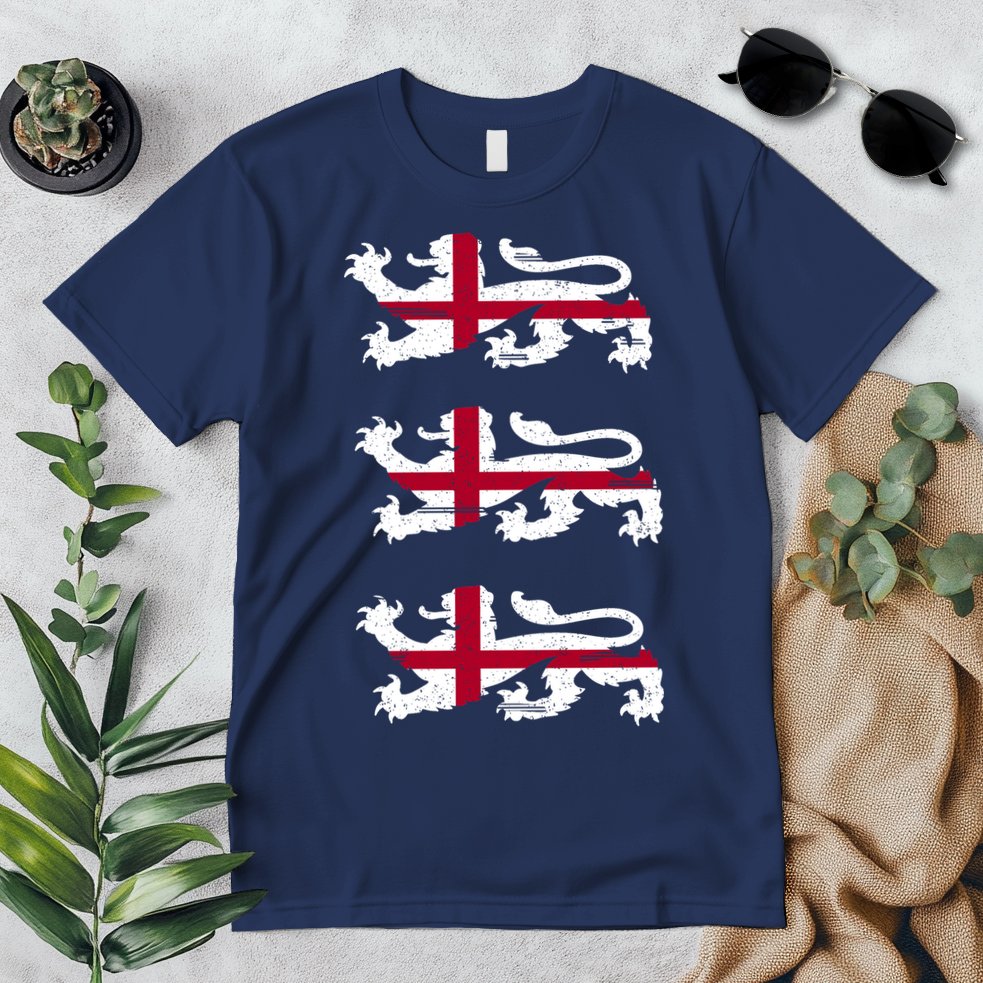 England Euro 21 English Lions Soccer Fan Flag Premium T-Shirt