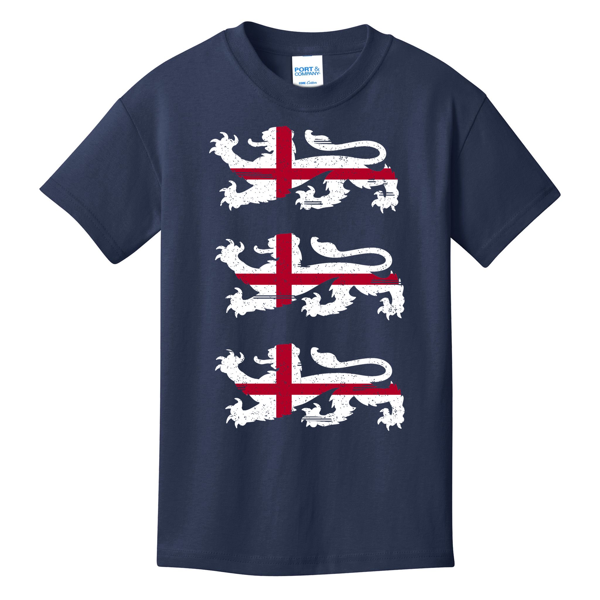 England Euro 21 English Lions Soccer Fan Flag Kids T-Shirt