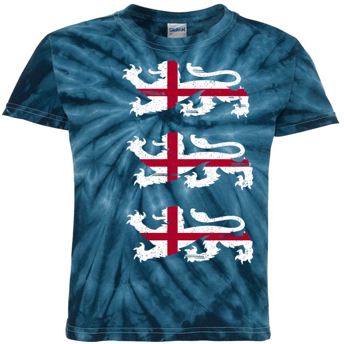 England Euro 21 English Lions Soccer Fan Flag Kids Tie-Dye T-Shirt