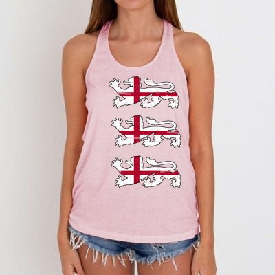 England Euro 21 English Lions Soccer Fan Flag Women's Knotted Racerback Tank