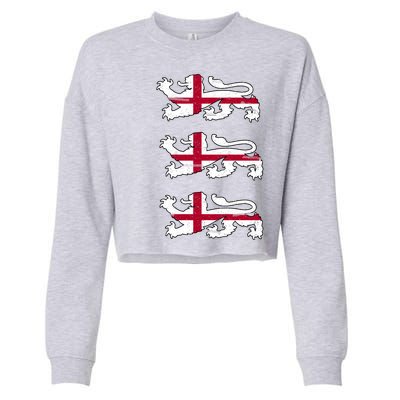 England Euro 21 English Lions Soccer Fan Flag Cropped Pullover Crew