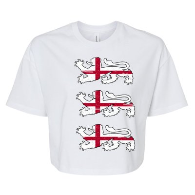 England Euro 21 English Lions Soccer Fan Flag Bella+Canvas Jersey Crop Tee