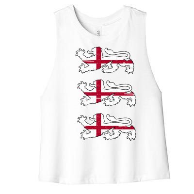 England Euro 21 English Lions Soccer Fan Flag Women's Racerback Cropped Tank