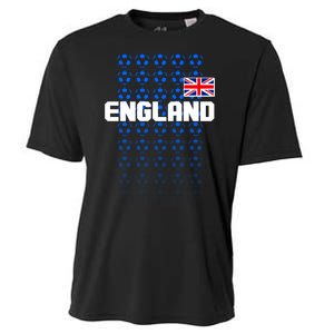 England Flag Soccer Ball Futbol Pattern Cooling Performance Crew T-Shirt