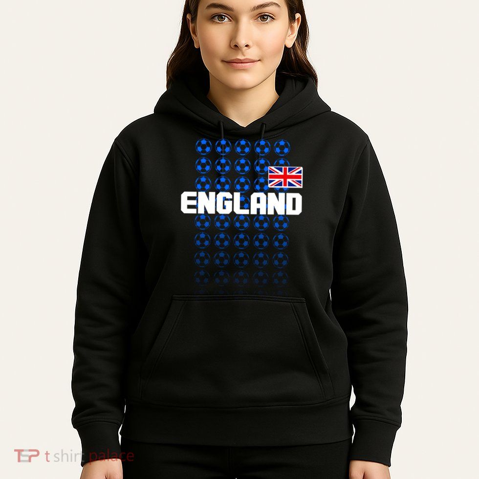 England Flag Soccer Ball Futbol Pattern Hoodie