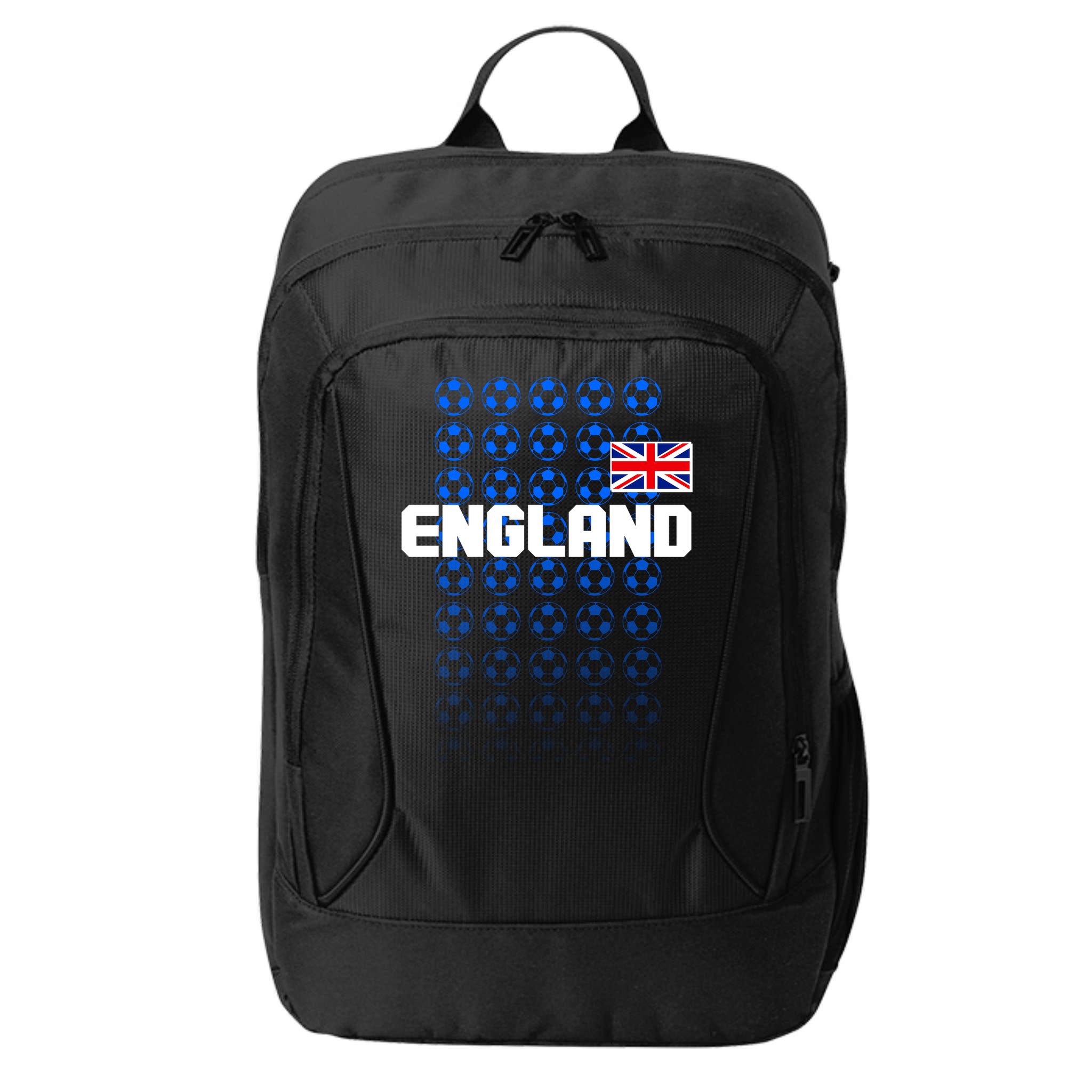 England Flag Soccer Ball Futbol Pattern City Backpack