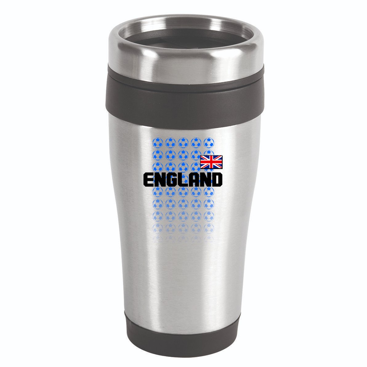 England Flag Soccer Ball Futbol Pattern 16oz Travel Tumbler