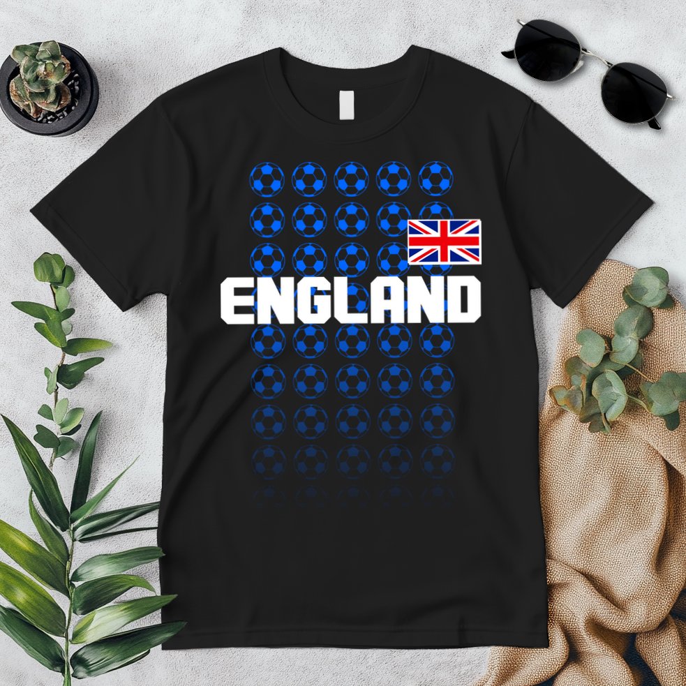 England Flag Soccer Ball Futbol Pattern Premium T-Shirt