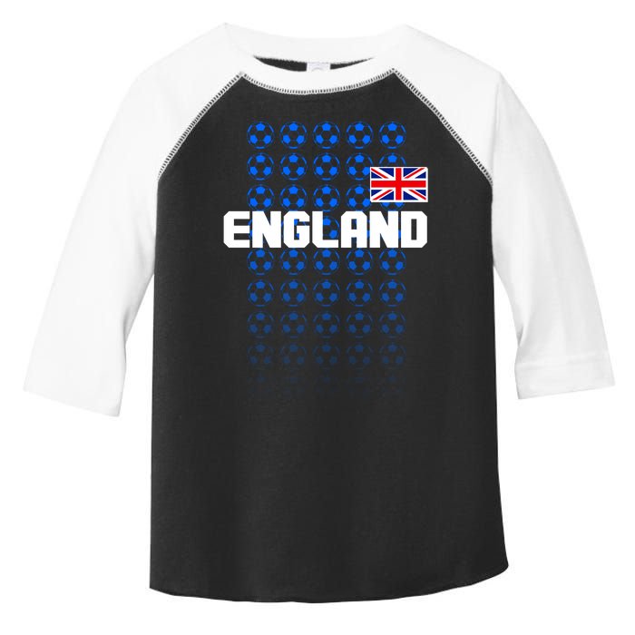 England Flag Soccer Ball Futbol Pattern Toddler Fine Jersey T-Shirt