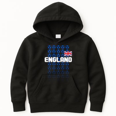 England Flag Soccer Ball Futbol Pattern Kids Hoodie