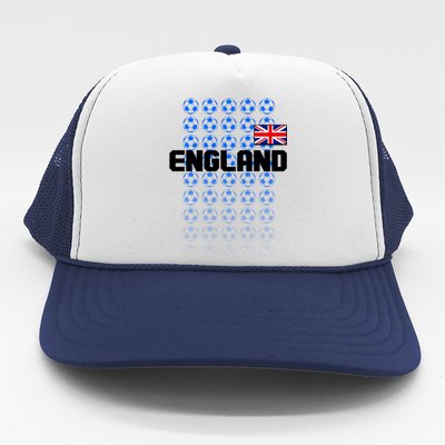 England Flag Soccer Ball Futbol Pattern Trucker Hat