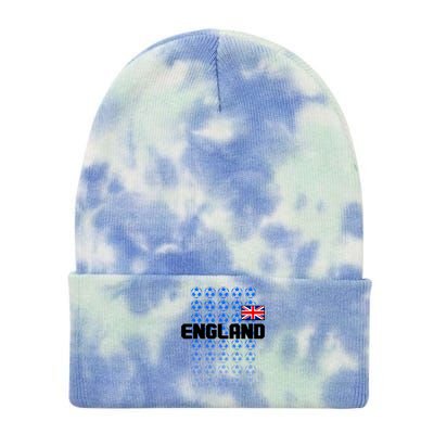 England Flag Soccer Ball Futbol Pattern Tie Dye 12in Knit Beanie