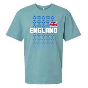 England Flag Soccer Ball Futbol Pattern Sueded Cloud Jersey T-Shirt