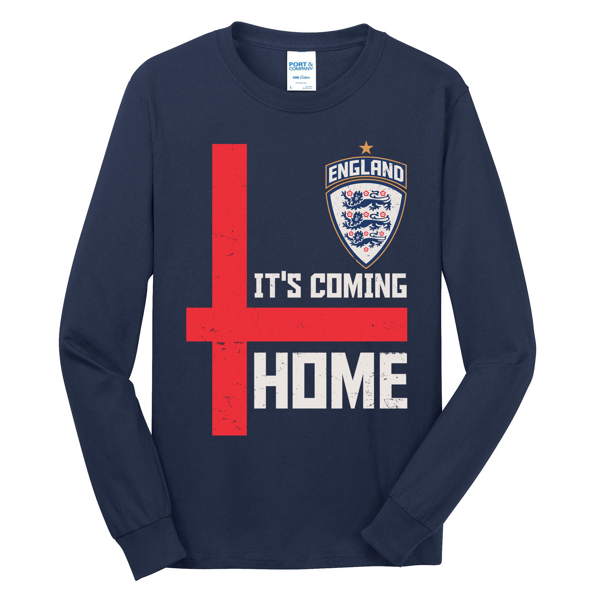 England It's Coming Home Soccer Jersey Futbol Tall Long Sleeve T-Shirt