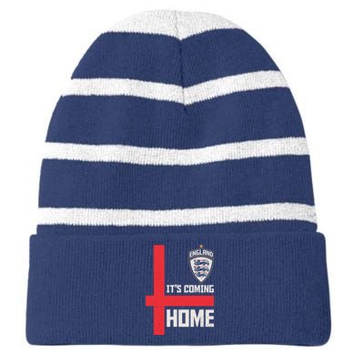 England It's Coming Home Soccer Jersey Futbol Striped Beanie with Solid Band