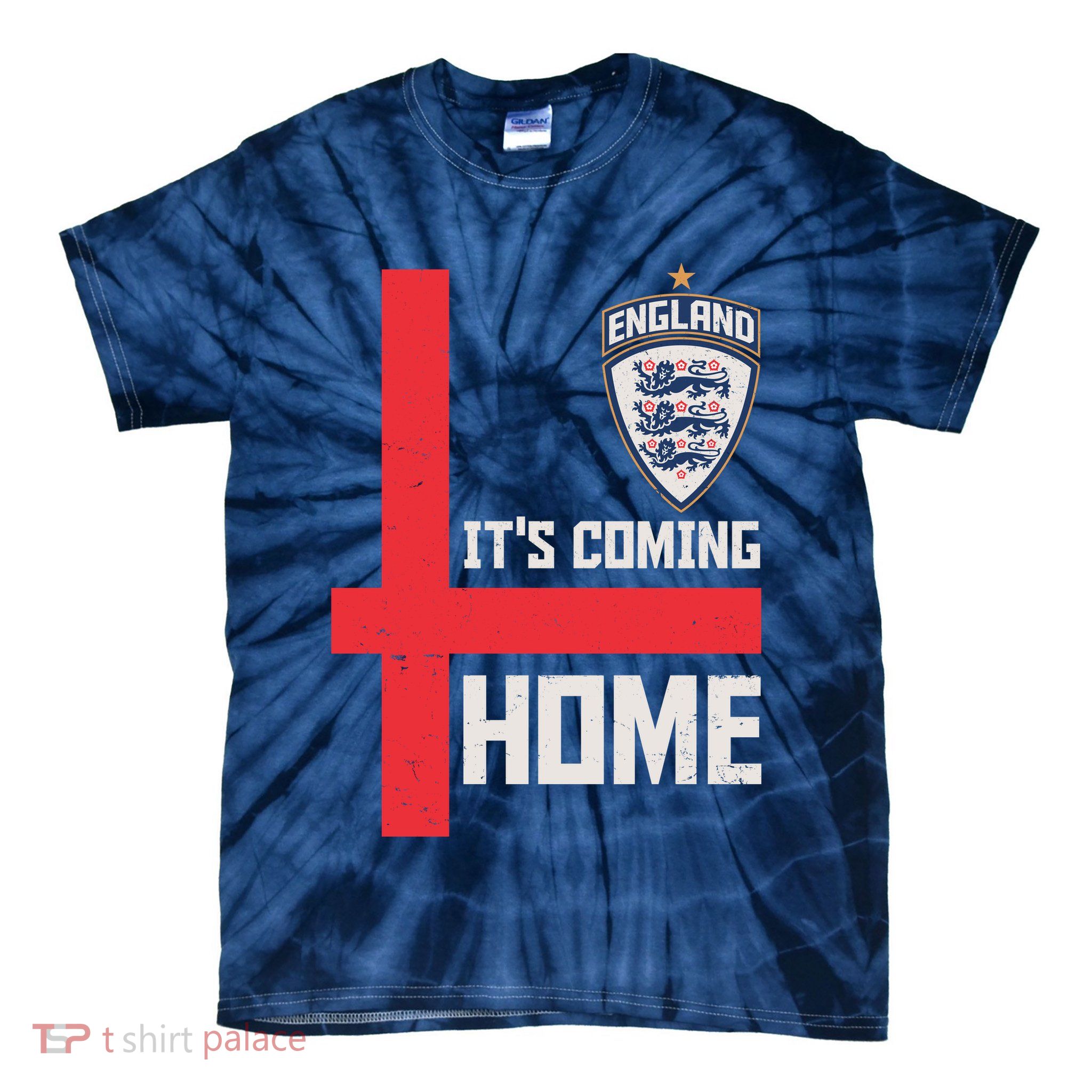 England It's Coming Home Soccer Jersey Futbol Tie-Dye T-Shirt