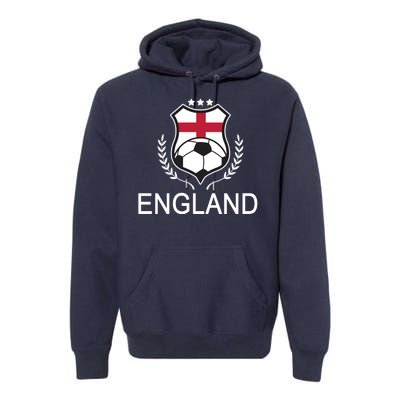 England Soccer English Flag Premium Hoodie