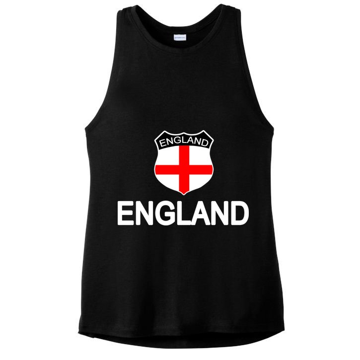 England Soccer Fan English Crest Flag Ladies PosiCharge Tri-Blend Wicking Tank