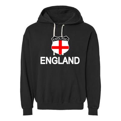 England Soccer Fan English Crest Flag Garment-Dyed Fleece Hoodie