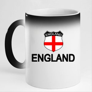 England Soccer Fan English Crest Flag 11oz Black Color Changing Mug