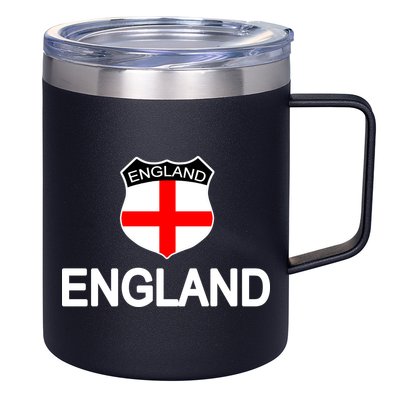 England Soccer Fan English Crest Flag 12oz Stainless Steel Coffee Mug