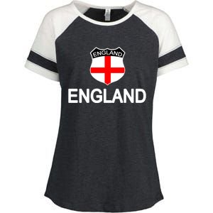 England Soccer Fan English Crest Flag Enza Ladies Jersey Colorblock Tee