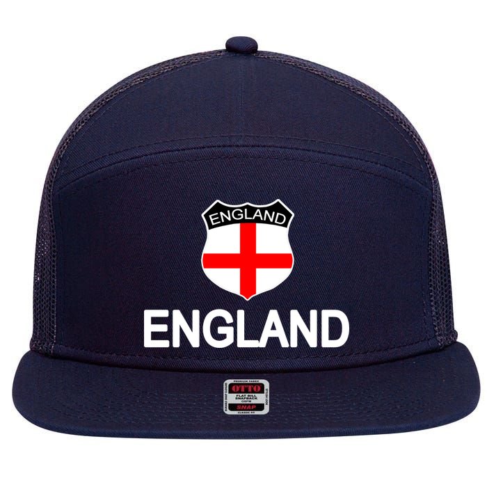 England Soccer Fan English Crest Flag 7 Panel Mesh Trucker Snapback Hat