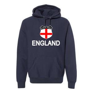 England Soccer Fan English Crest Flag Premium Hoodie