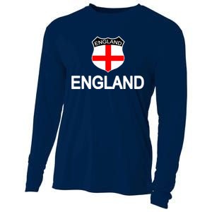 England Soccer Fan English Crest Flag Cooling Performance Long Sleeve Crew