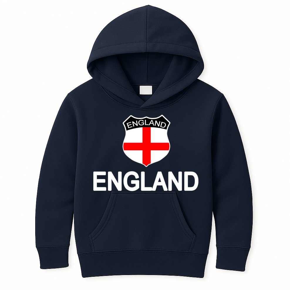 England Soccer Fan English Crest Flag Kids Hoodie