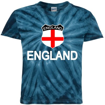 England Soccer Fan English Crest Flag Kids Tie-Dye T-Shirt