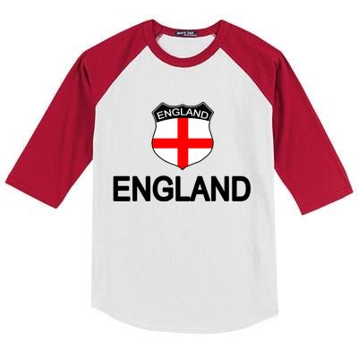 England Soccer Fan English Crest Flag Kids Colorblock Raglan Jersey