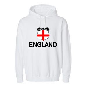 England Soccer Fan English Crest Flag Garment-Dyed Fleece Hoodie