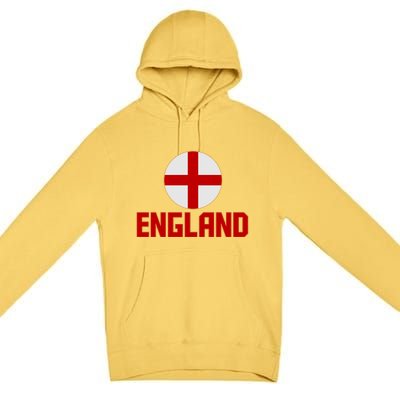 England Soccer Football Red and White Cross Flag logo Premium Pullover Hoodie