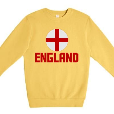 England Soccer Football Red and White Cross Flag logo Premium Crewneck Sweatshirt