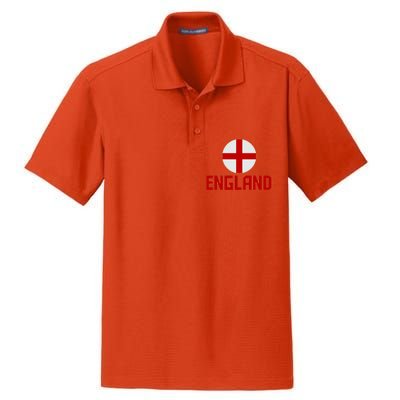 England Soccer Football Red and White Cross Flag logo Dry Zone Grid Polo