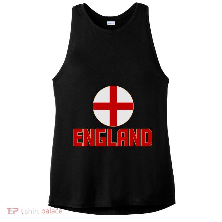 England Soccer Football Red and White Cross Flag logo Ladies PosiCharge Tri-Blend Wicking Tank