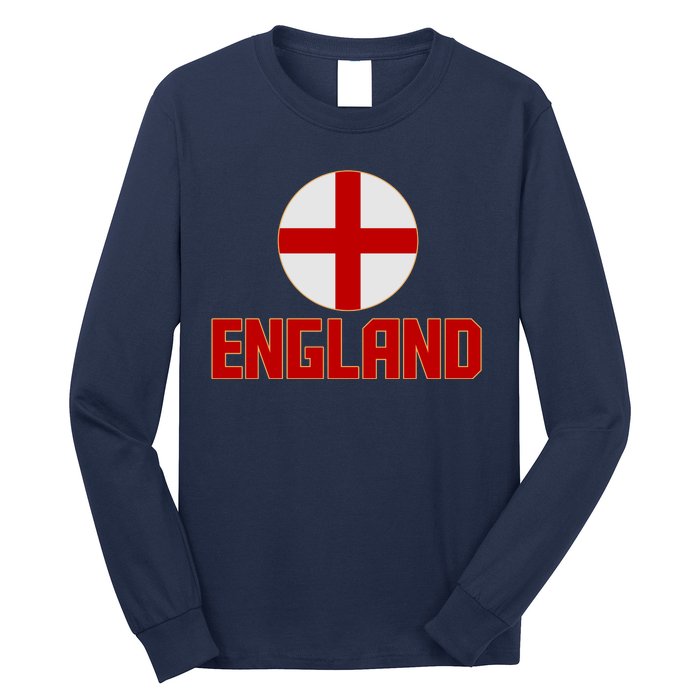 England Soccer Football Red and White Cross Flag logo Long Sleeve Shirt