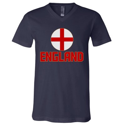 England Soccer Football Red and White Cross Flag logo V-Neck T-Shirt