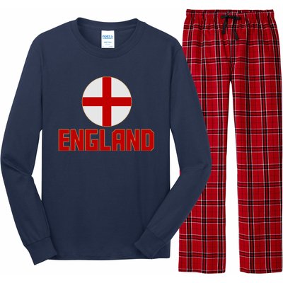 England Soccer Football Red and White Cross Flag logo Long Sleeve Pajama Set