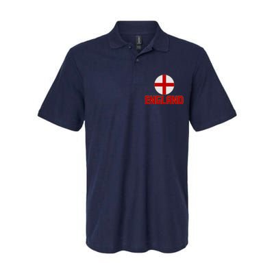 England Soccer Football Red and White Cross Flag logo Softstyle Adult Sport Polo