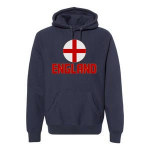 England Soccer Football Red and White Cross Flag logo Premium Hoodie