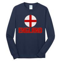 England Soccer Football Red and White Cross Flag logo Tall Long Sleeve T-Shirt